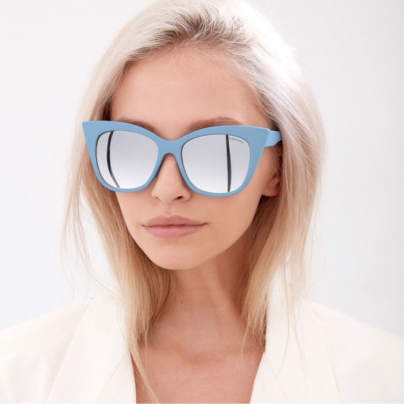 TOPFOXX CATEYE VENICE BLUE SUNGLASSES - Picture 1 of 6